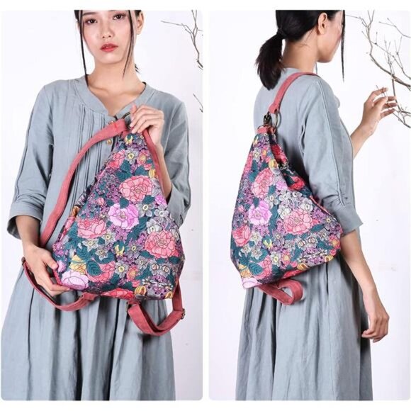 Black Butterfly Premium Backpack for Women, Bohemia Style Fashion Casual Daypack